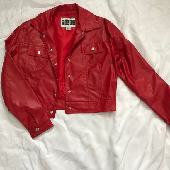 Red pleather Marco Jacket - Picture 2 of 4